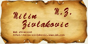 Milin Zivlaković vizit kartica